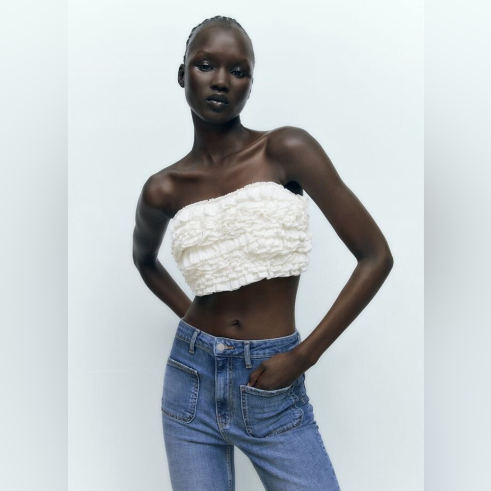BNWT Ruffled Tube Top - Picture 1 of 4